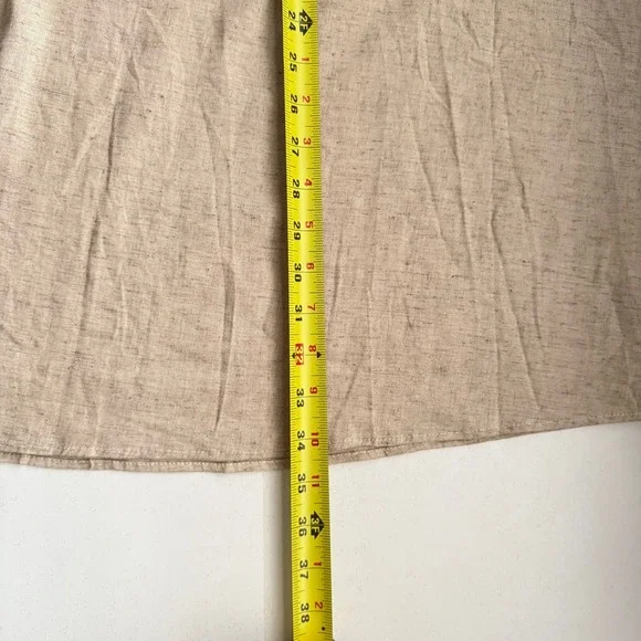 OGL Move European Linen Skirt Smocked Waist With Pockets Size S - Picture 9 of 13